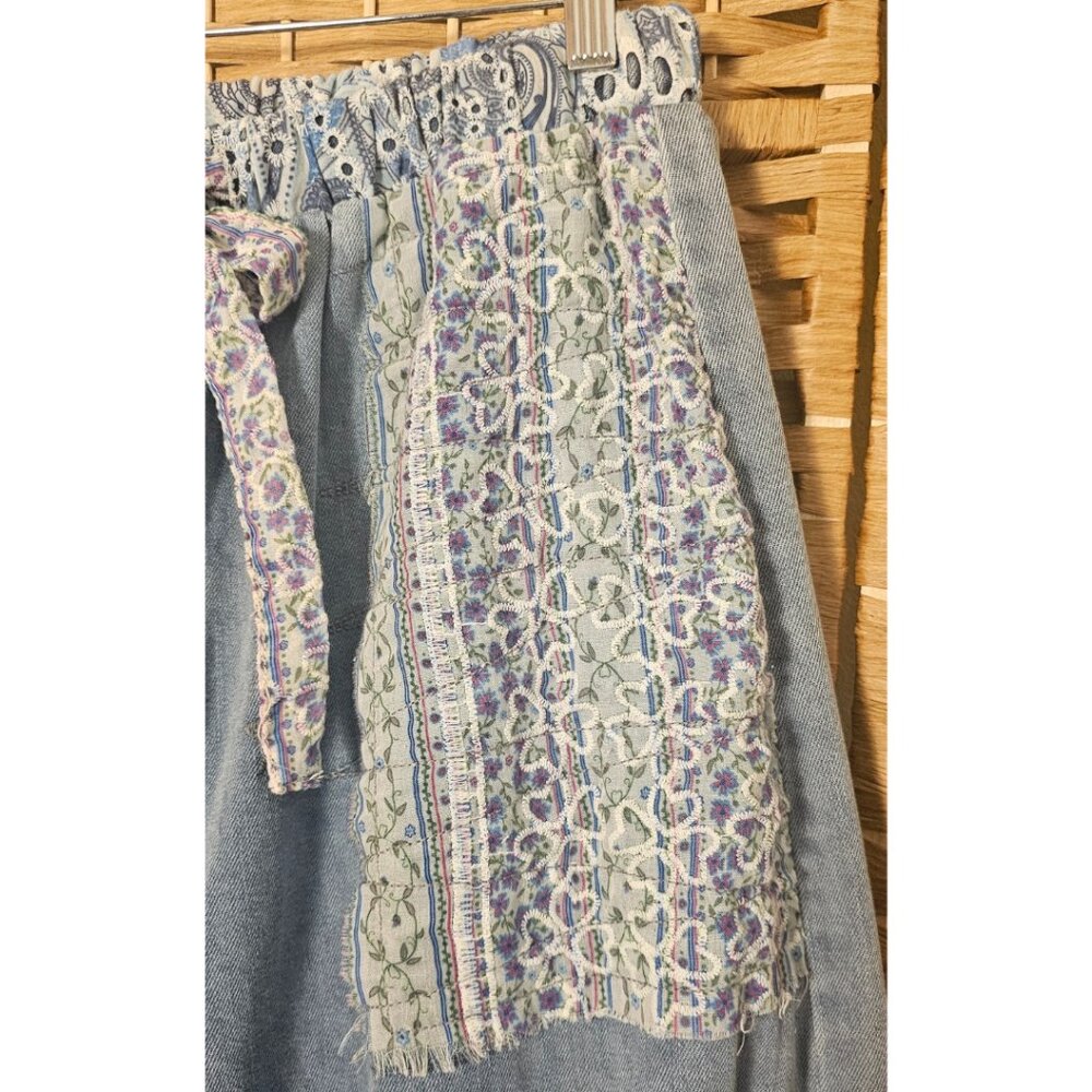 POL Patchwork Denim Jogger Pants Women's S NWOT - Picture 4 of 13